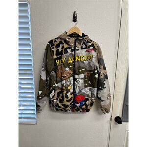 Members Only x Nickelodeon Rugrats Slate Camo Windbreaker Jacket L